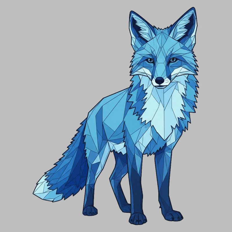 Blue polygon fox
