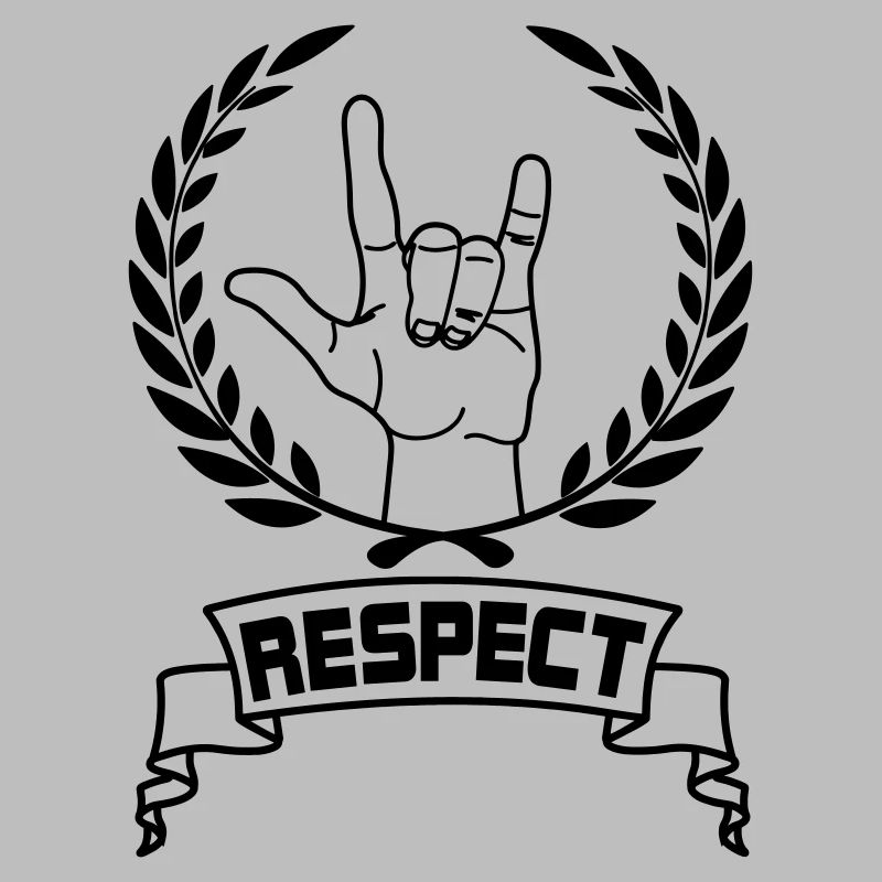 Hand gesture respect with text RESPECT