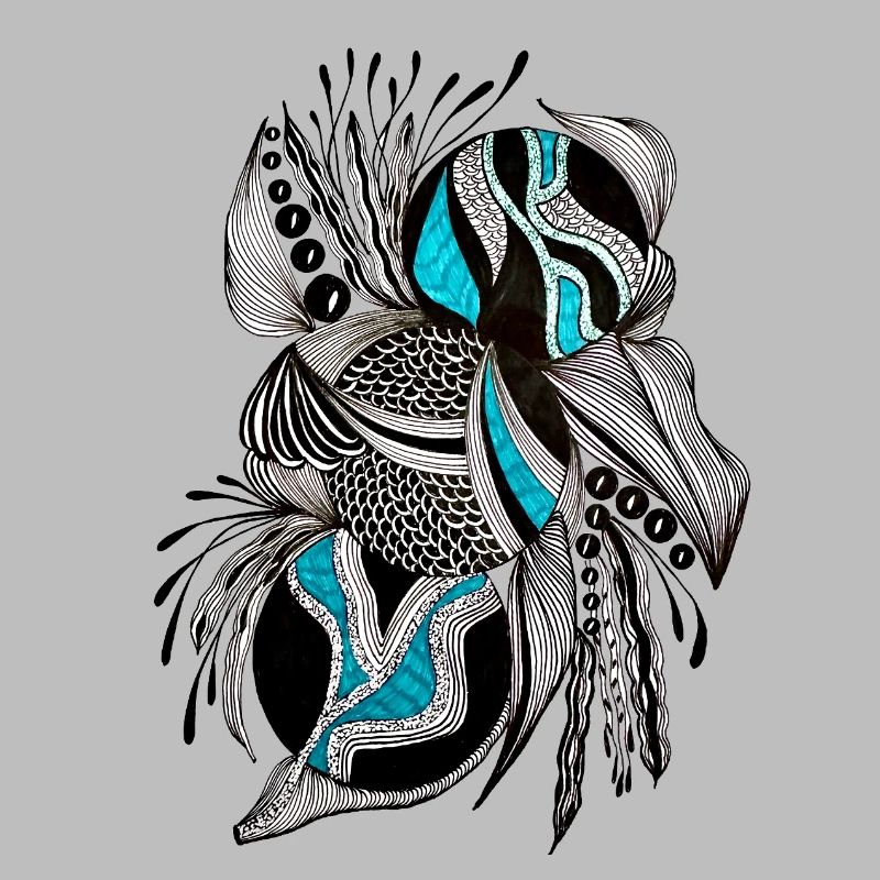 BlackTurquoise Scale Pattern