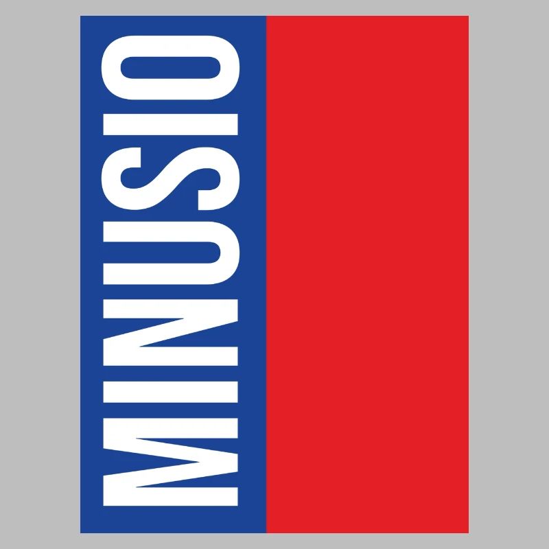 Minusio Typographie Verticale Bleu Rouge