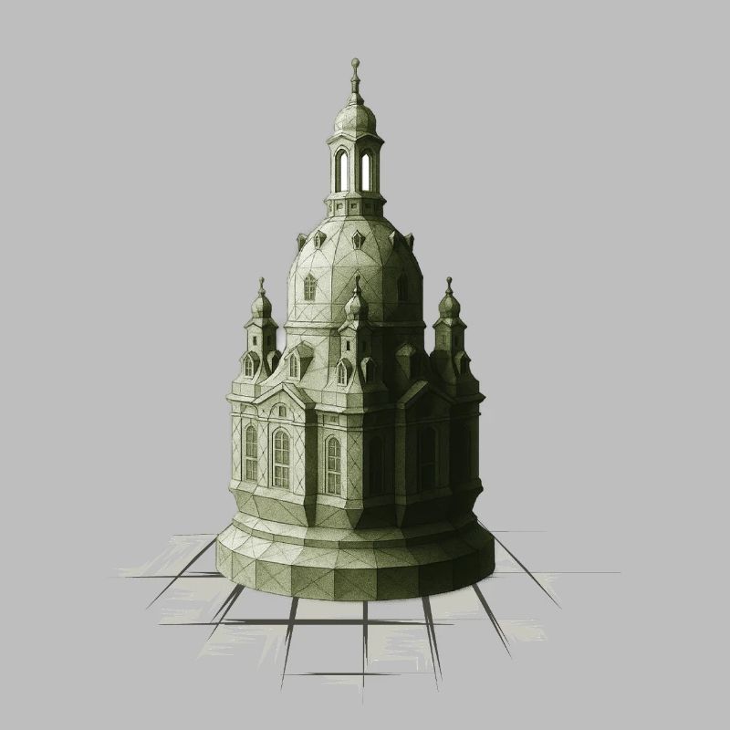 Dames d’échecs à bas polygon Frauenkirche
