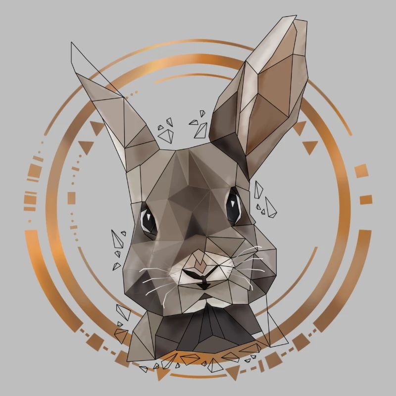Conception de poly faible lapin cool | Géométrique, triangle