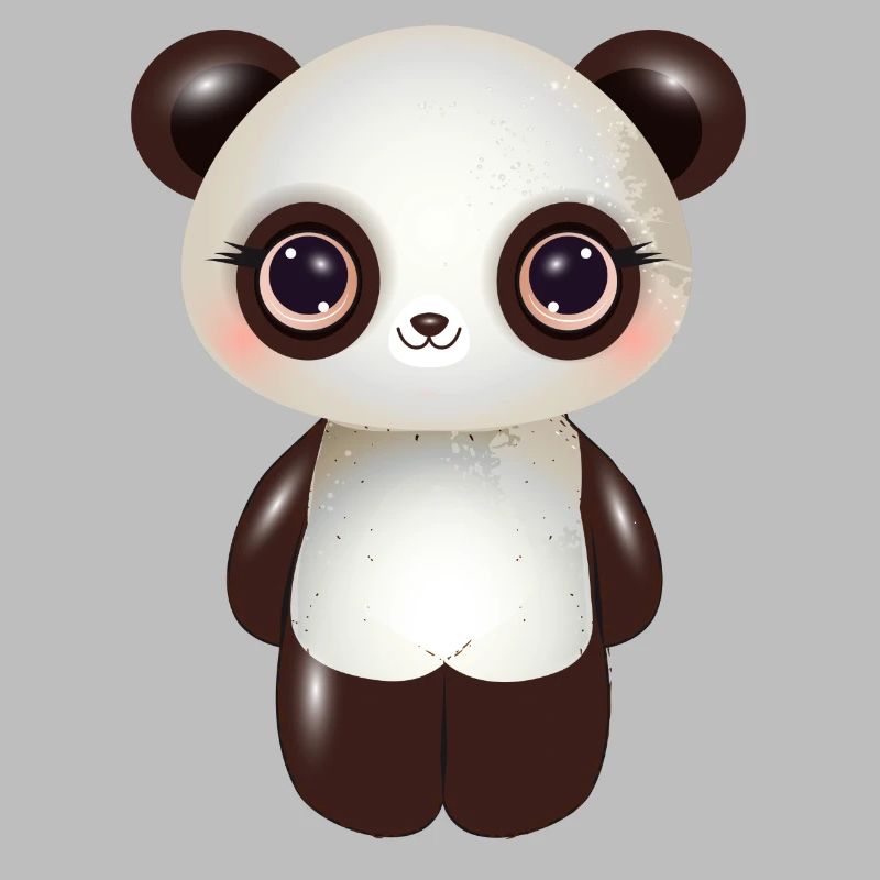 Panda mignon aux joues roses dans un style comique