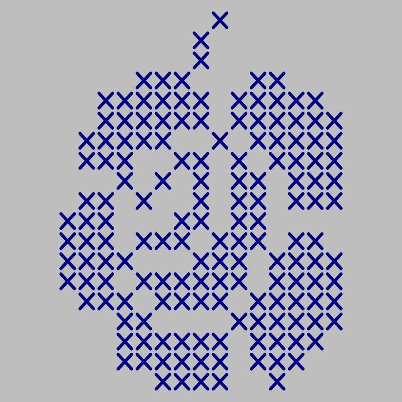 Blue Cross-Stitch Rose Pattern