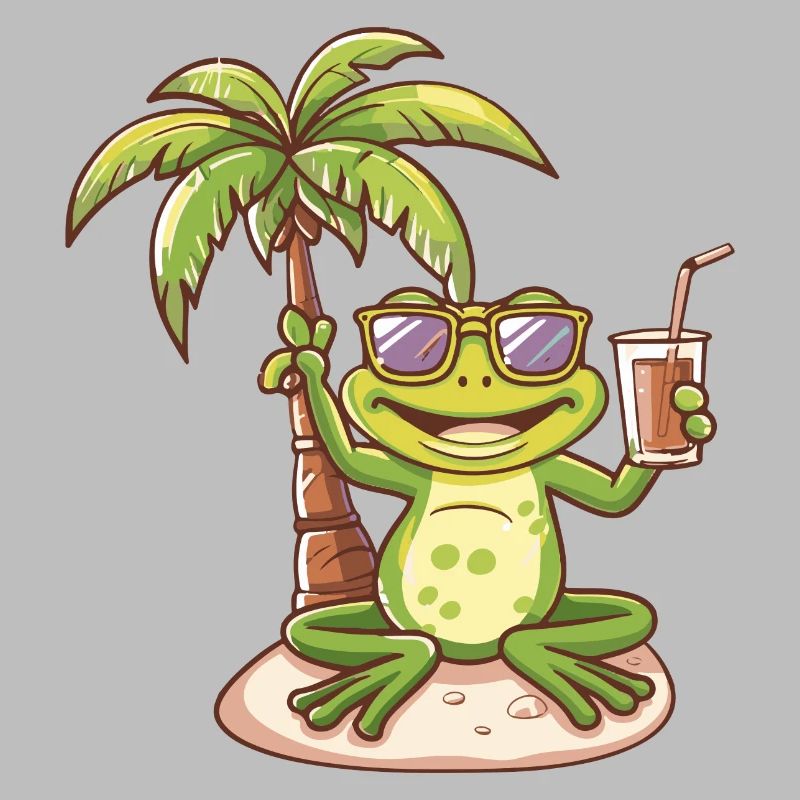 Frog Summer Beach Comic
