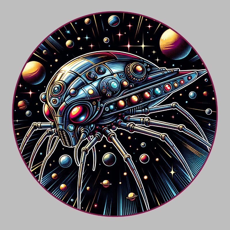 Fantastique vaisseau spatial araignée dans l’espace