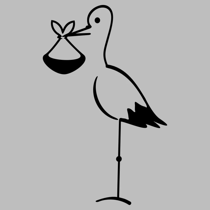 Storch mit Bündel / stork with bundle (1c)