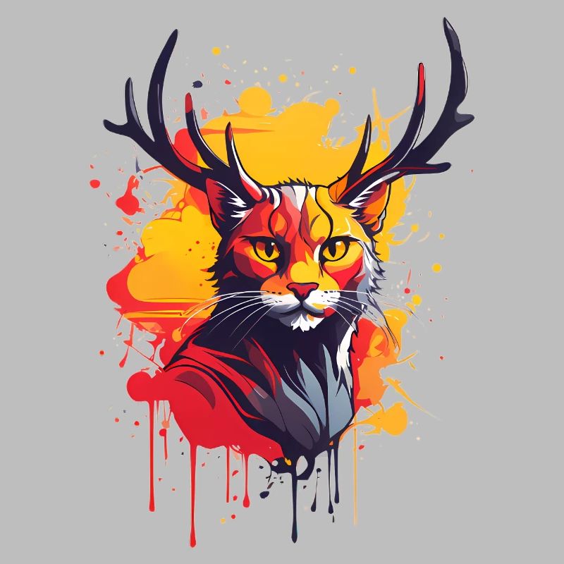 Katze mit Geweih