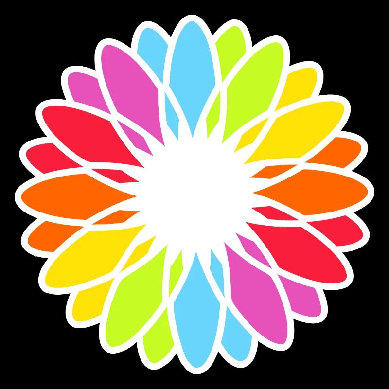Mandala de fleurs arc-en-ciel