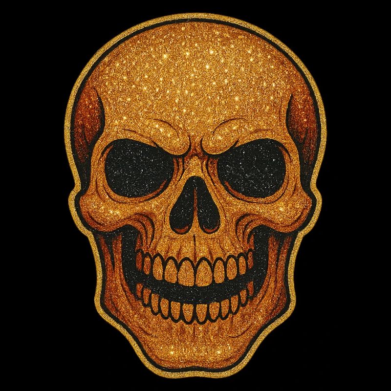 Glitzernder Goldschädel Schädel-Design