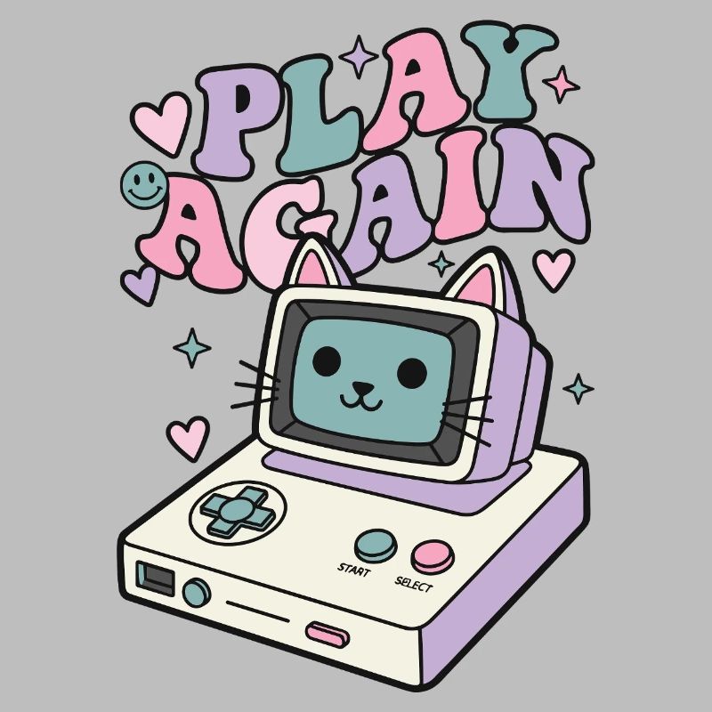Play Again Katze Retro