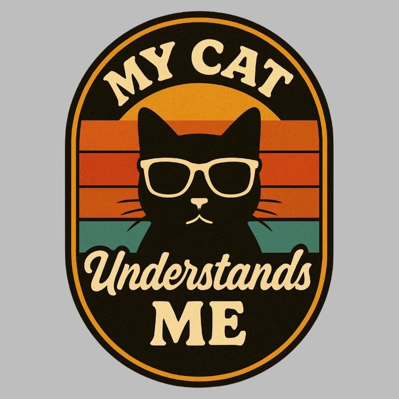 Logo rétro de mon chat qui me comprend