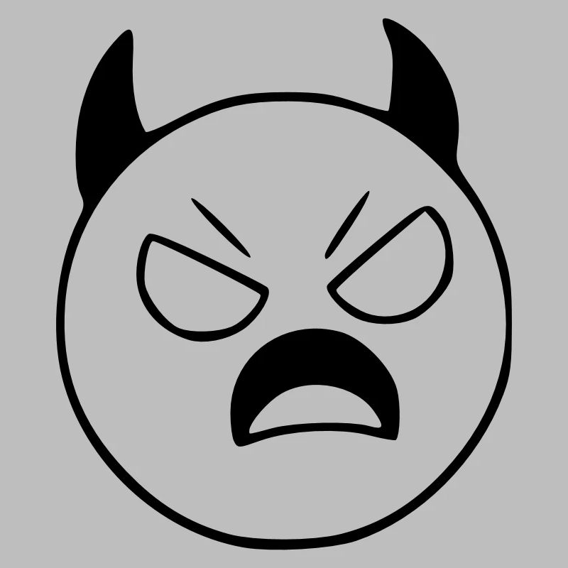 Emoji Sketch Devil Evil Black