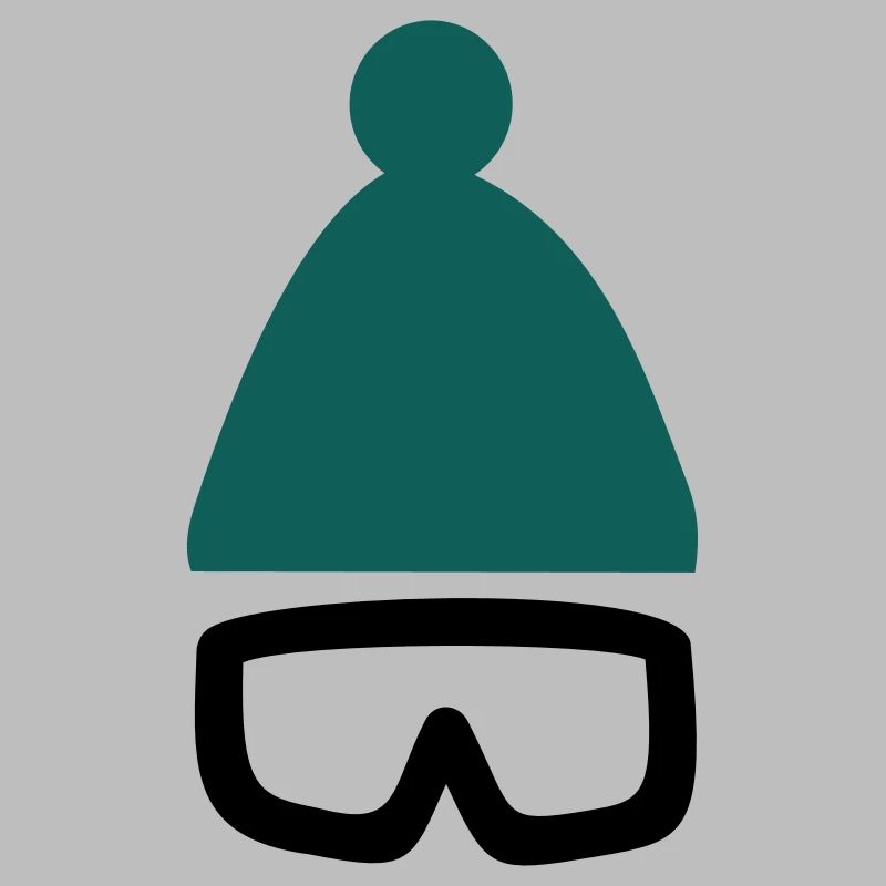 Mütze mit Ski- oder Snowboardbrille
