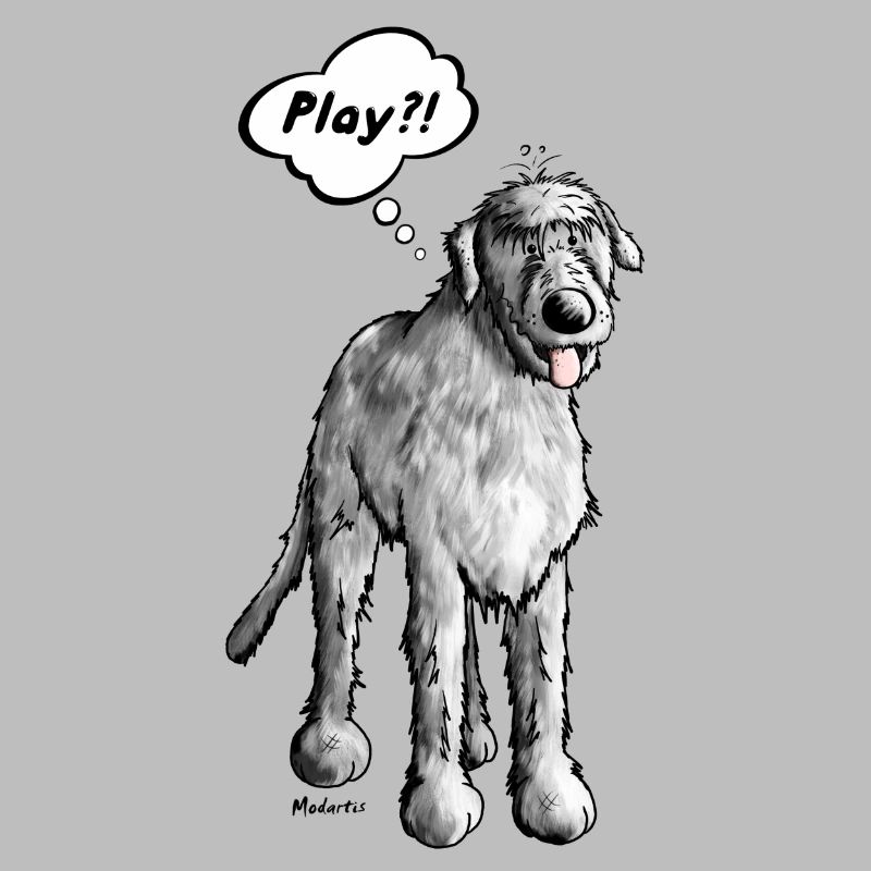 Irish wolfhound - cartoon - comic - funny