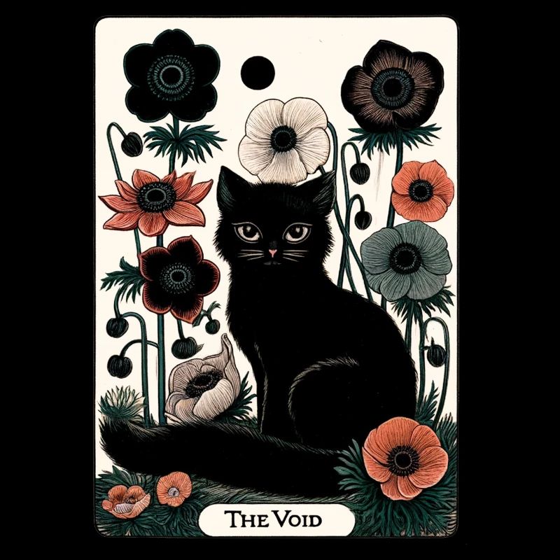 Void Cat in Bloom Tarot