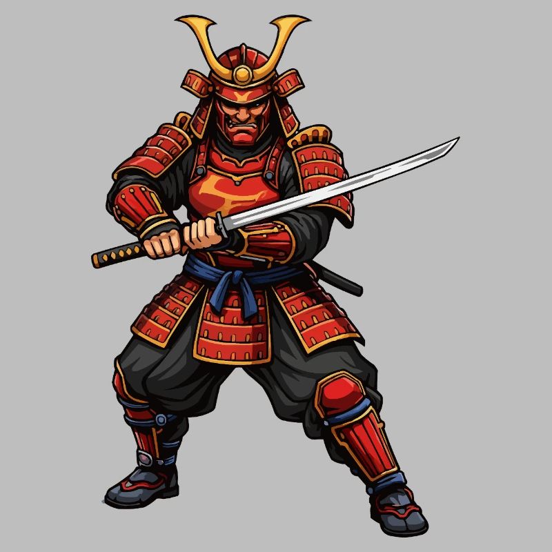 Samurai Warrior in Red