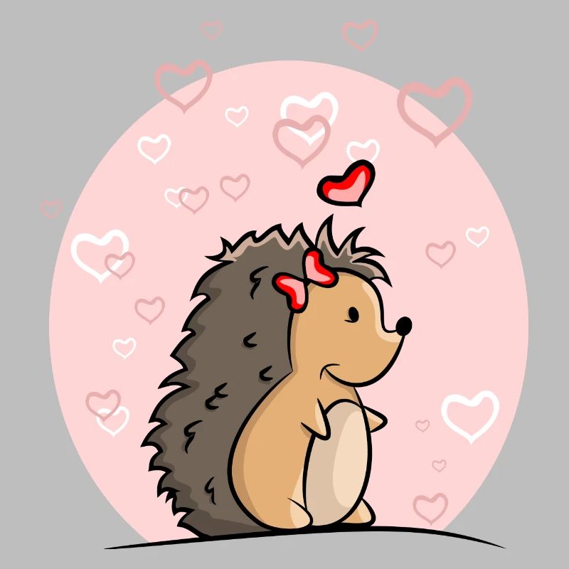 Igel Mädchen mit Herzen