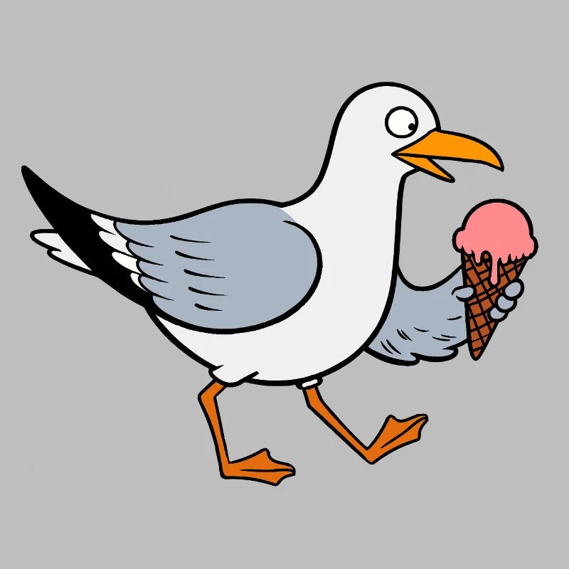 Möwe Eis Erdbeere Nordsee Sommer Eiscreme Kugel