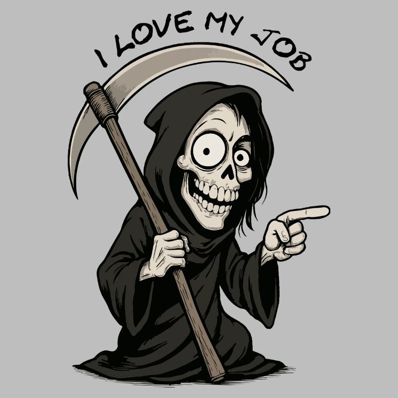 Grim Black Grim Reaper Smiling