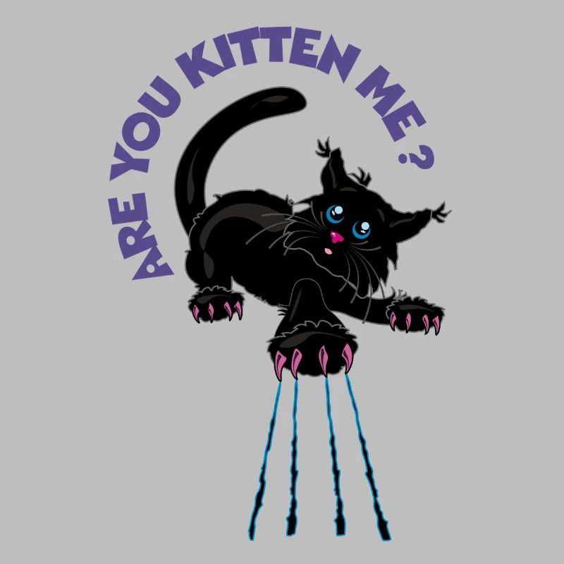 Willst du mich kätzchen? Verspielte Schwarze Katze