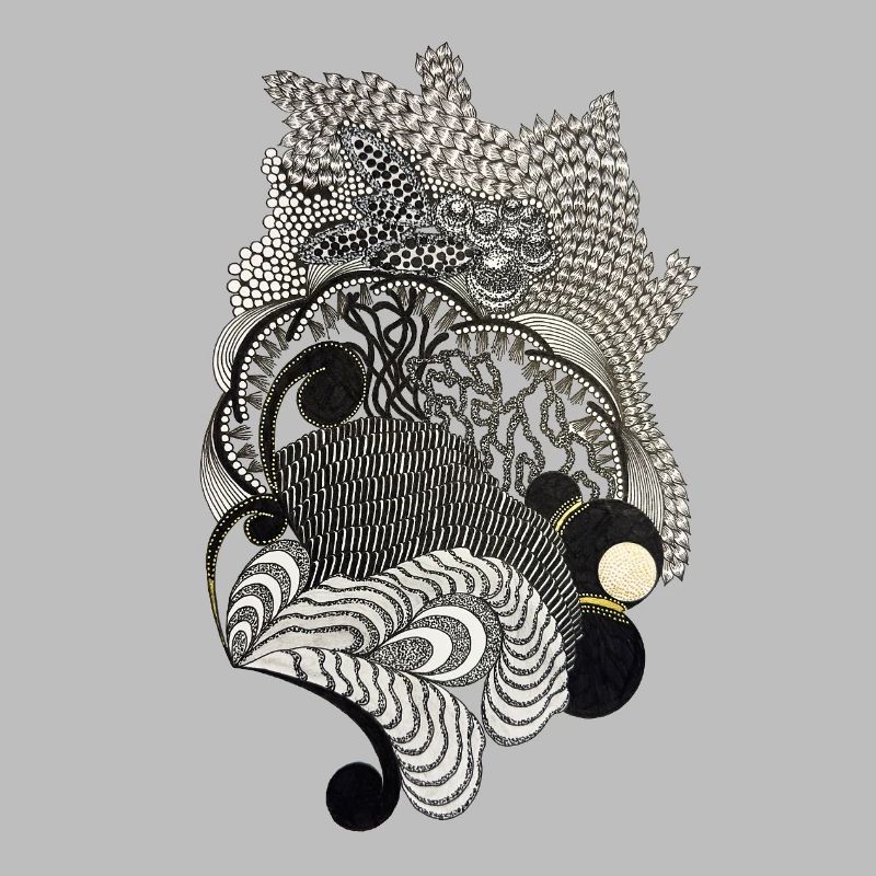 Black and White Decorative Waves Pattern