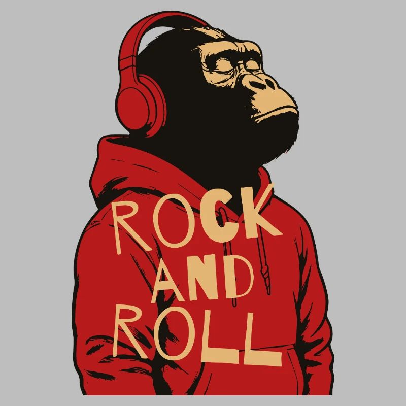 Sweat à capuche Gorilla Rock And Roll