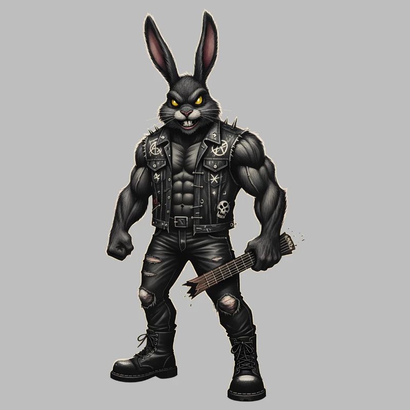 Heavy Metal Easter Bunny Rocker Easter Hardcore Bunny