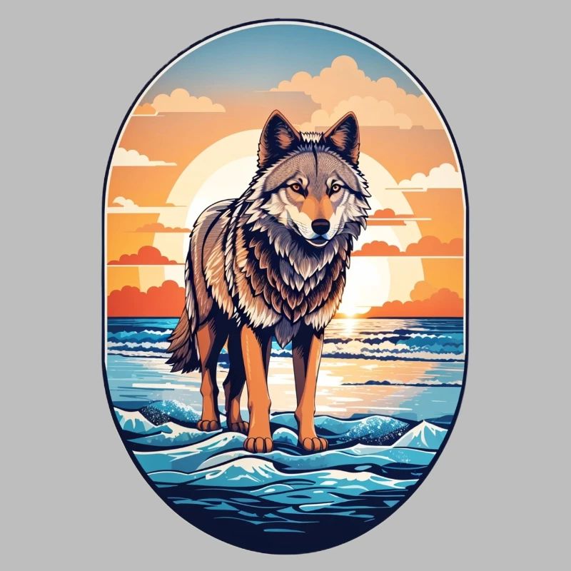 Wolf am Strand