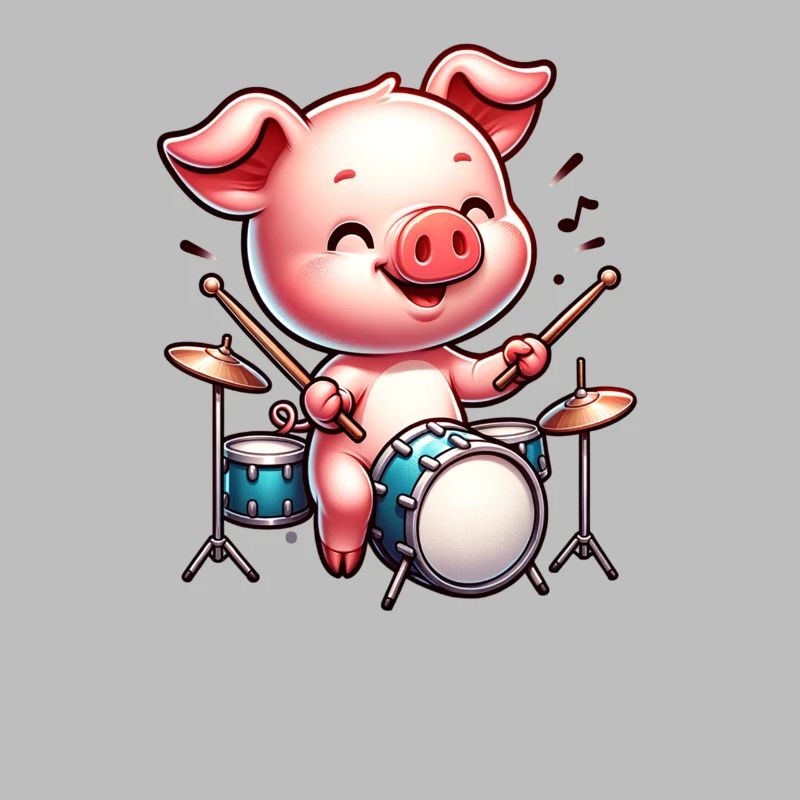 Conception de ferme de batteur de cochon mignon