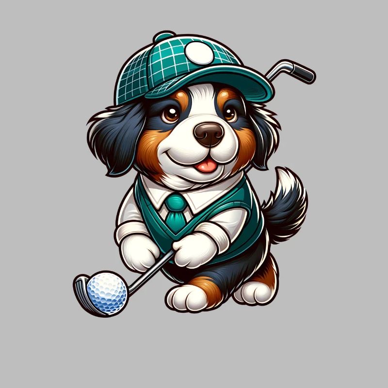 Conception de golfeur bouvier bernois drôle