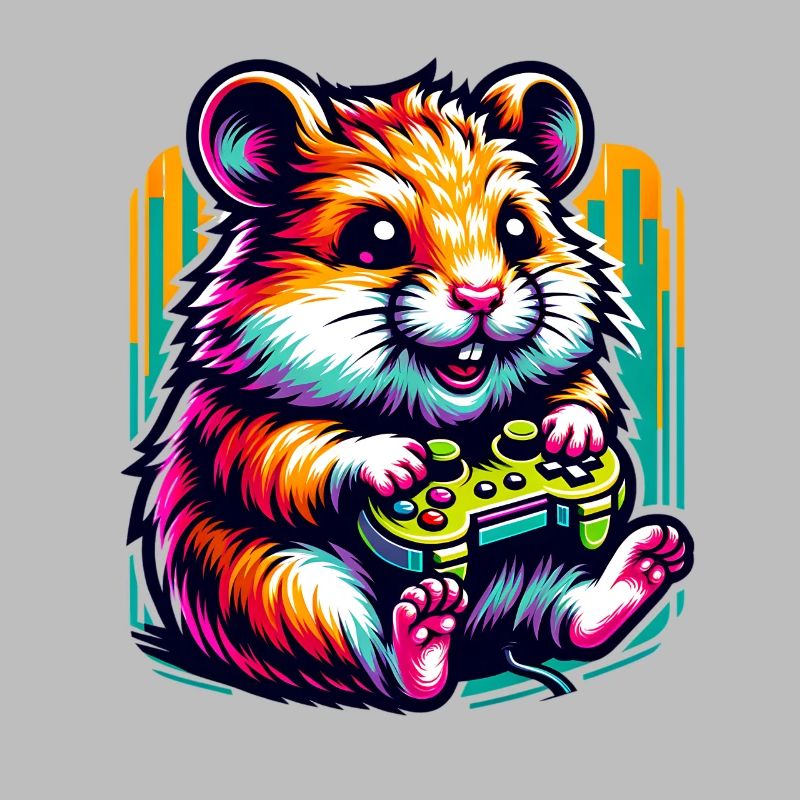 Spielender Hamster Mit Controller