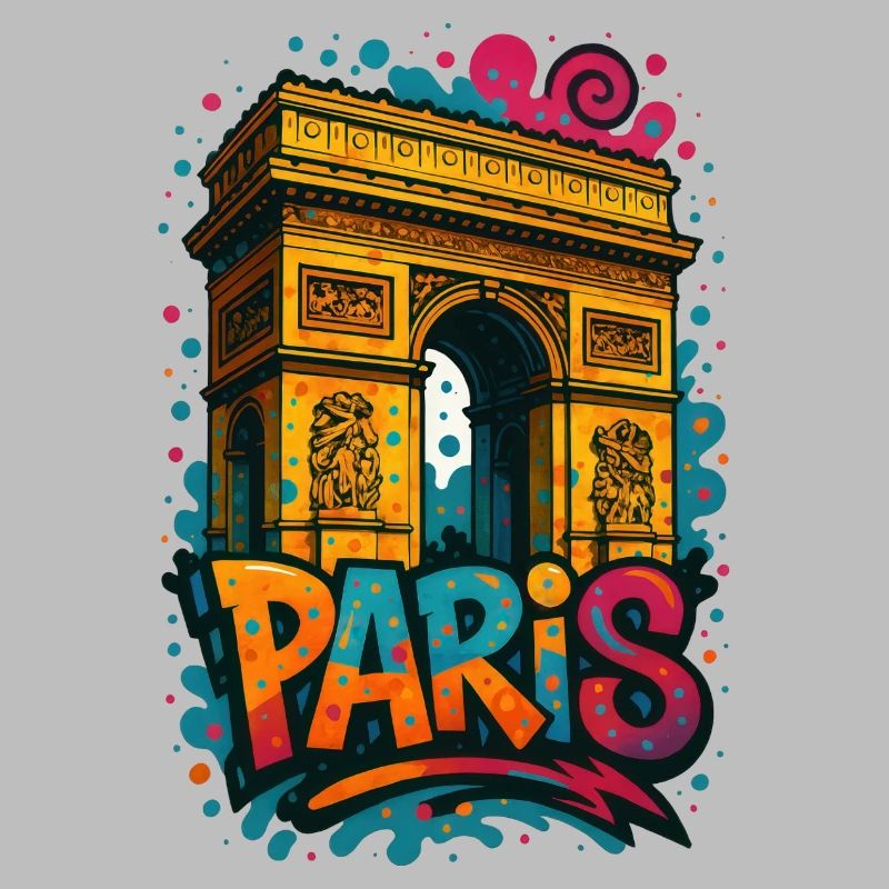 Chemise Paris Arc de Triomphe – Conception de style graffiti