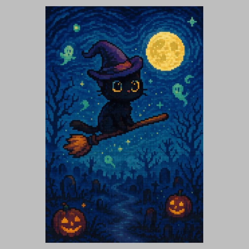 Chat pixel mignon d'Halloween