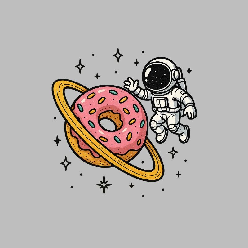 Astronaute de l’espace avec Donut Planet