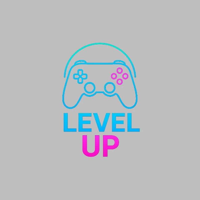 Level Up Neon Controller Graphics