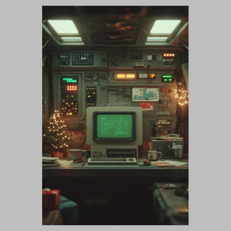 Retro Computerkonsole Holiday Glow