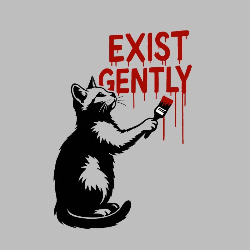Existe doucement Cat Print