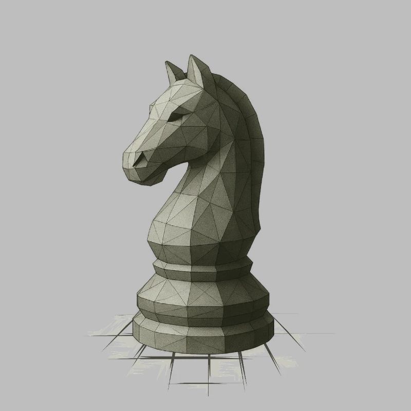 Conception du cavalier d’échecs à faible polygonisme