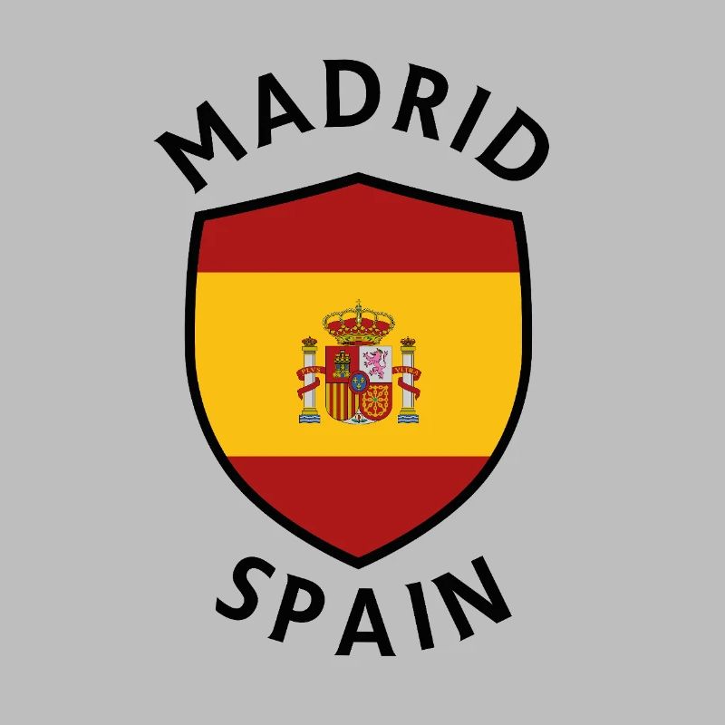 Madrid shield with Spanish flag