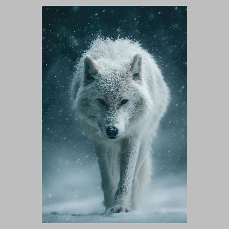 Arctic Wolf in Snowfall