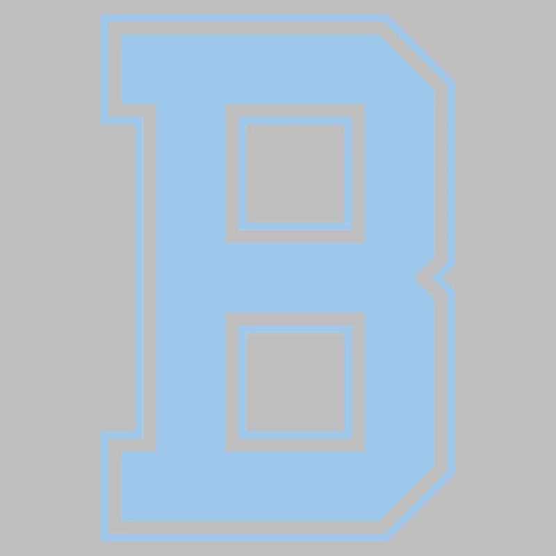 Monogramme Bleu clair Initial Varsity College B
