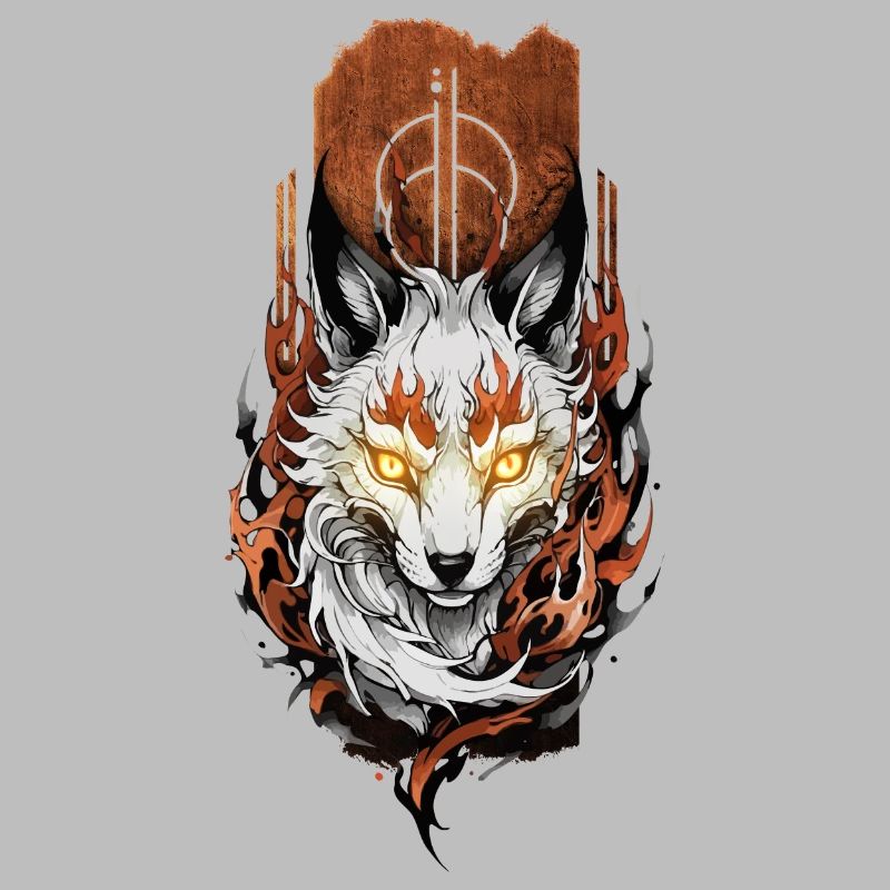 Celestial Guardian: Mystical Kitsune Fox