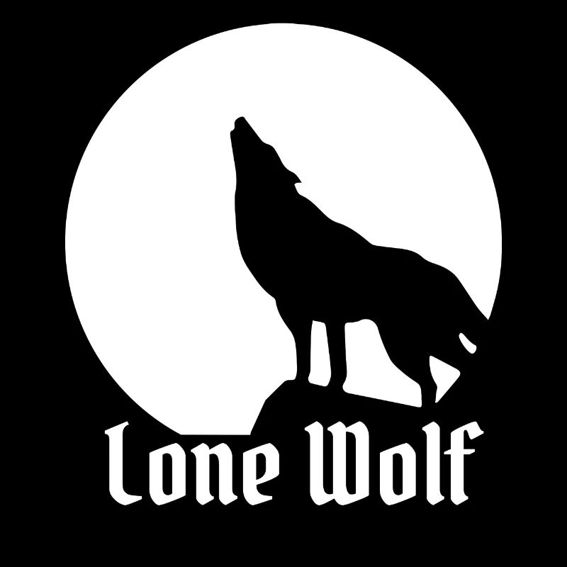 Lone wolf flat design white