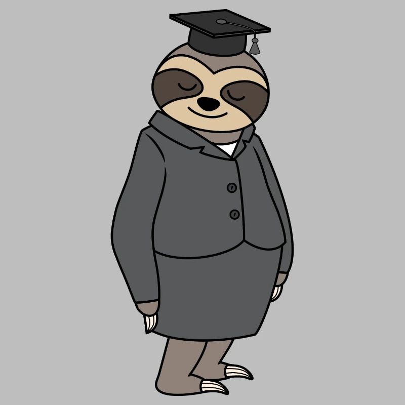 Sloth graduated with PhD hat exam passed