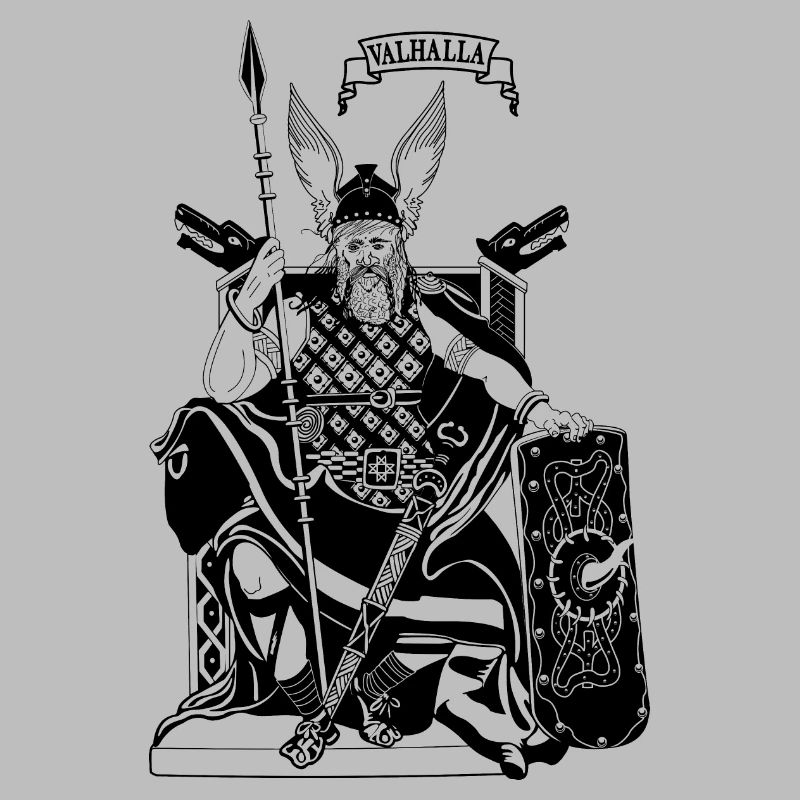 Odin on throne black