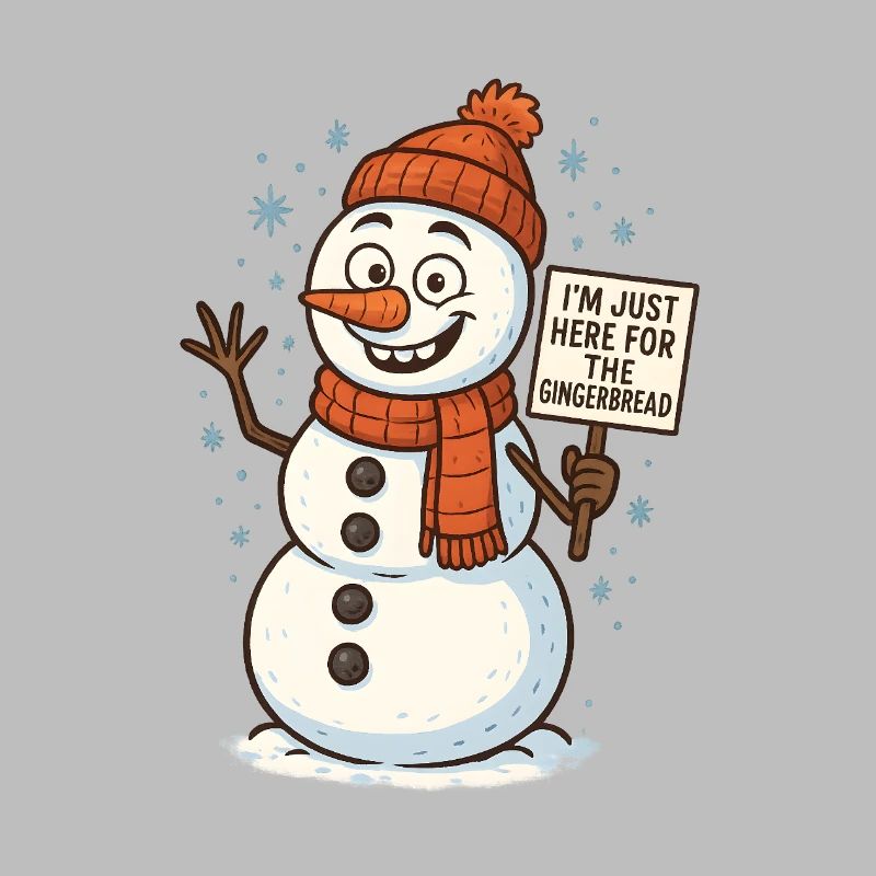Schneemann mit Gingerbread Spruch
