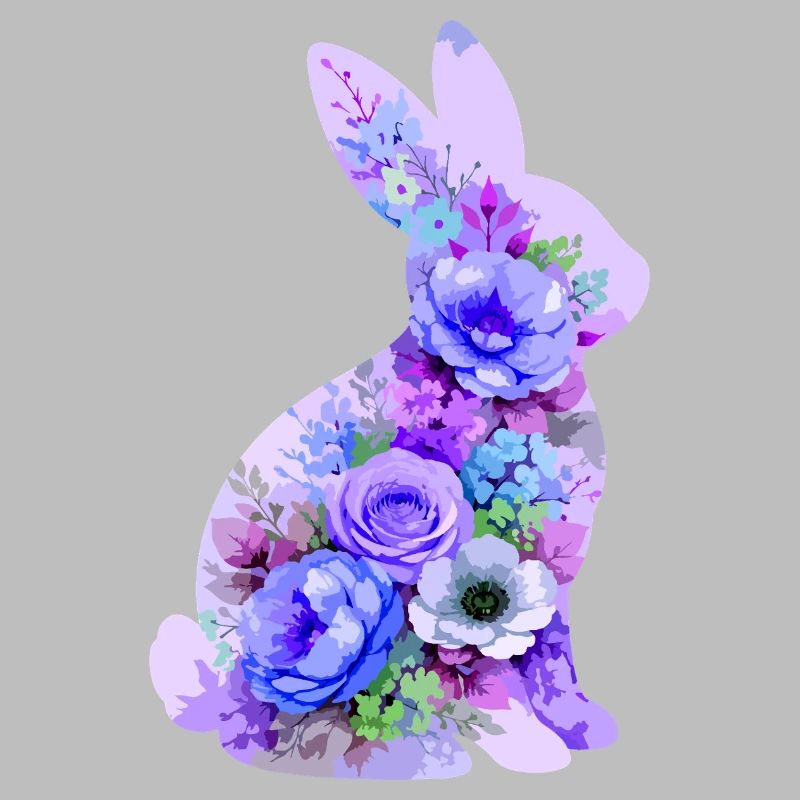 Fleurs pastel de lapins