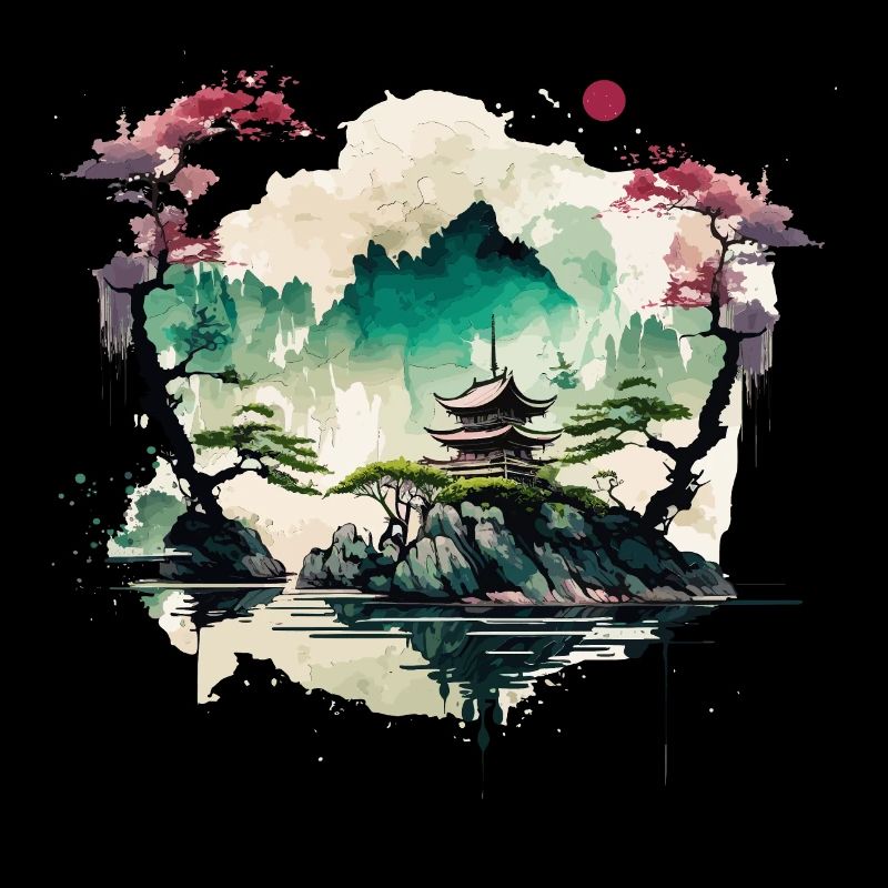 Chinesischer Tempel auf einer Klippe