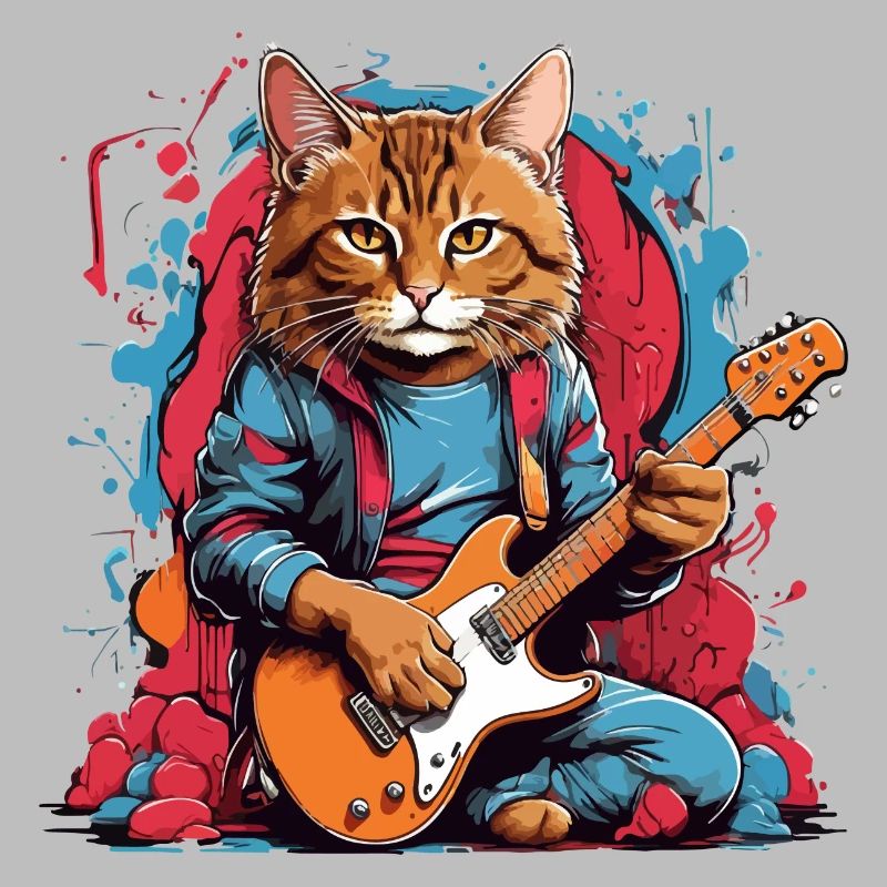 Cat With Guitar